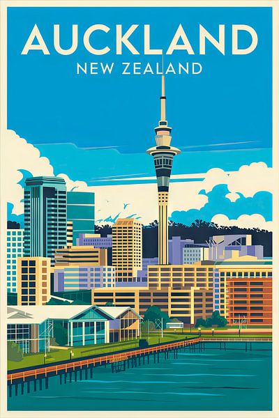 Auckland, New Zealand. by Poster Art Shop