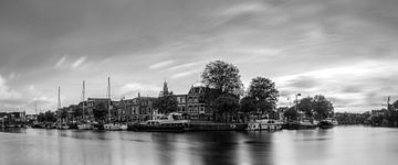 Panorama, kaltes Horn zum Innenbereich Spaarne Schwarz-Weiß von Arjen Schippers