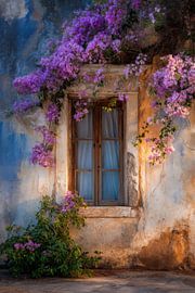 Charming Rustic Window with Flowers by Matthias Hauser
