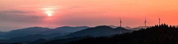 Panorama | zonsondergang | Schwarzwald | Duitsland