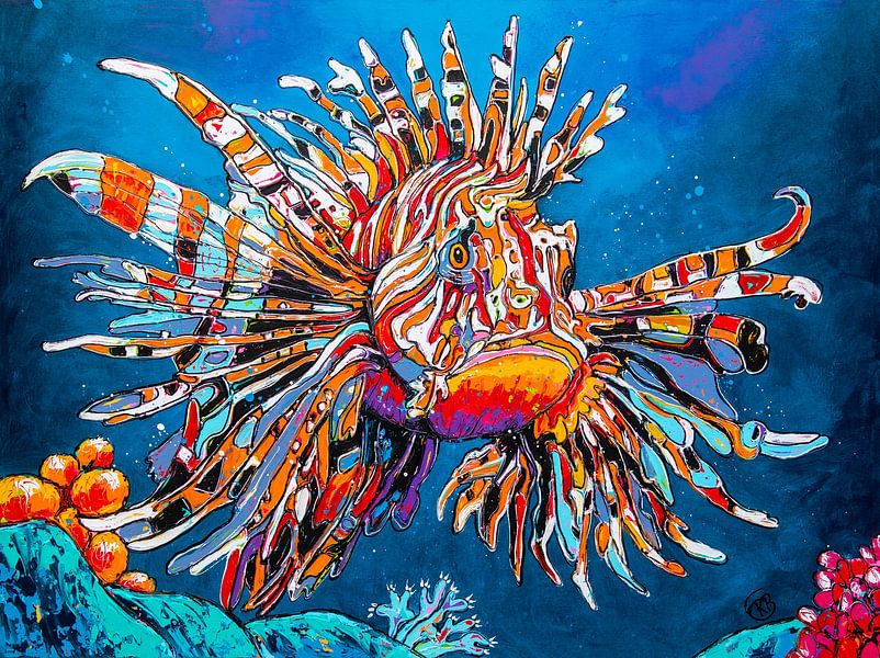 Majestätischer Rotfeuerfisch von Happy Paintings / Renata Rolefes