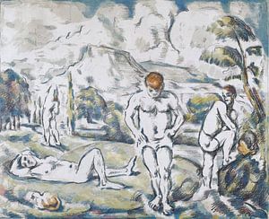 Paul Cézanne, Les Baders, 1898, lithographie sur Atelier Liesjes