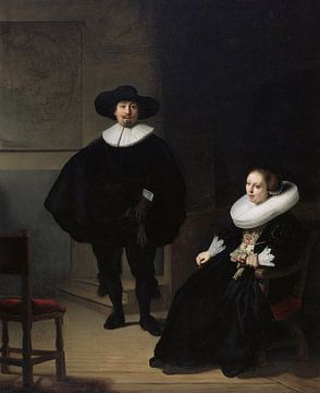 Een dame en heer in het zwart, Rembrandt - 1633