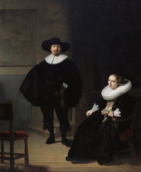 Eine Dame und ein Herr in Schwarz, Rembrandt - 1633 von Het Archief