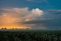 Thunderstorm with shallow fog