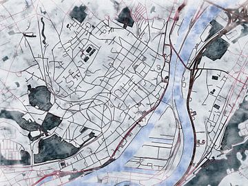 Kaart van Herstal in de stijl 'White Winter' van Maporia