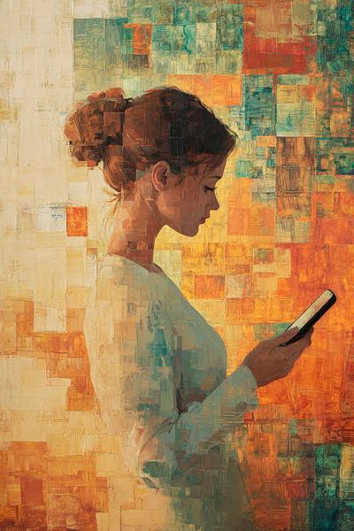 Inspirierende Leserin – Farbenspiel von Poster Art Shop