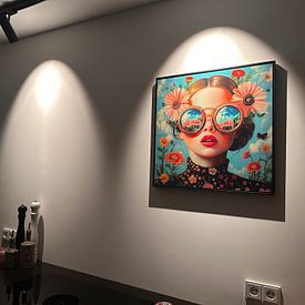 Klantfoto: Floral symphony II van Mirjam Duizendstra, op aluminium