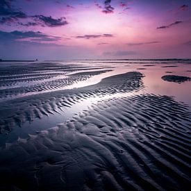 Wattenmeer Sonnenuntergang von John ten Hoeve