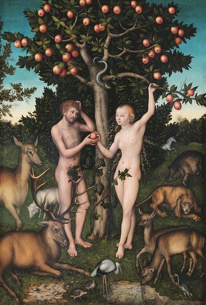 Adam and Eve, Lucas Cranach de Oude by Masterful Masters