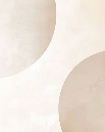 Half-Moons - Minimalist Abstract Pattern in Beige and Grey