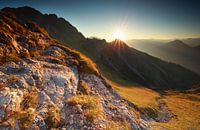 sunrise in rocky Alps