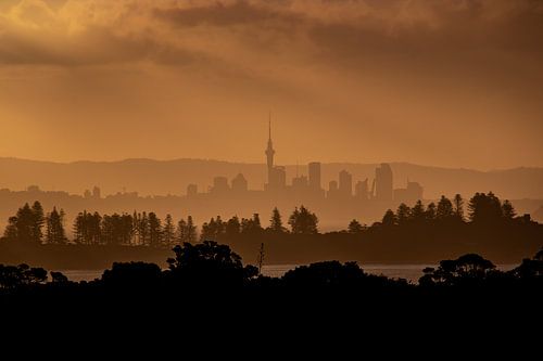 L'aube sur Auckland, Nouvelle-Zélande