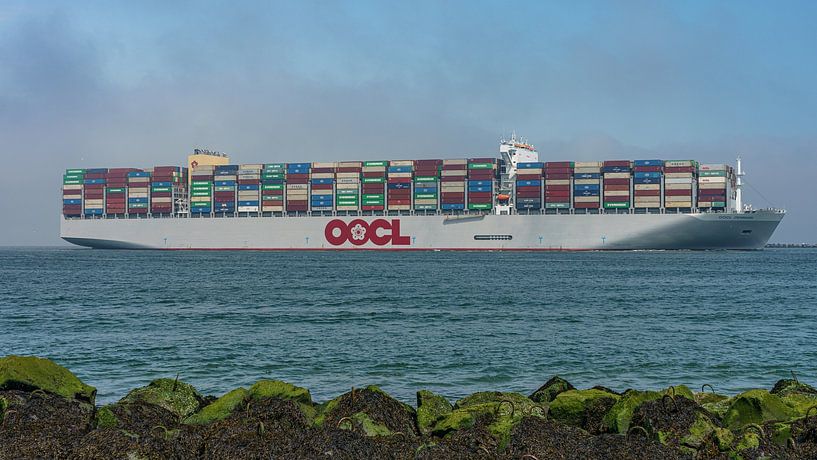 OOCL Denmark container ship. by Jaap van den Berg