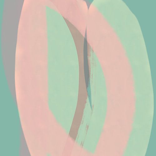 Couleurs neutres et pastel. Rose, menthe, violet.