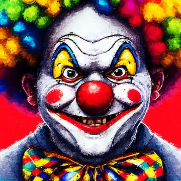 Scary clown (kunst) van Art by Jeronimo