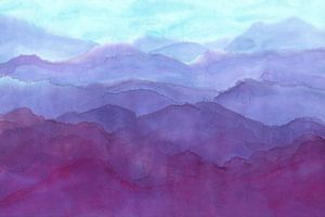 Morgenstimmung in den Bergen eins Aquarellgemälde