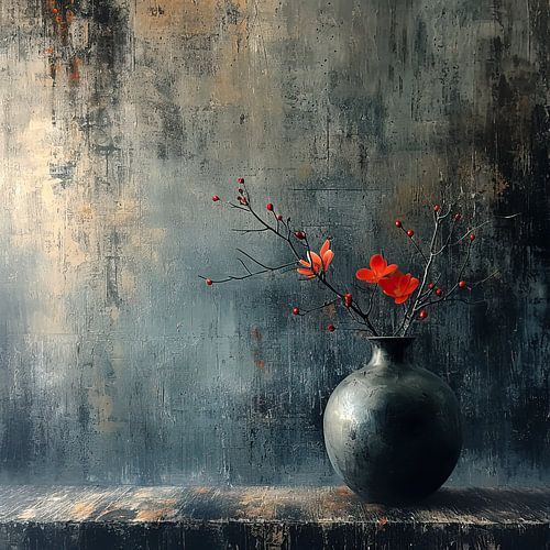 Nature morte moderne Rouge | Silence écarlate