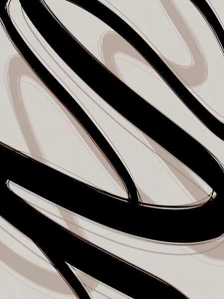 Strokes 6 | Minimal Black &amp; Neutral Abstract by Menega Sabidussi