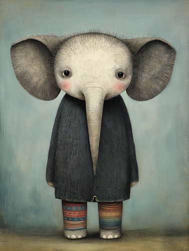 Schattige Olifant in Stijl
