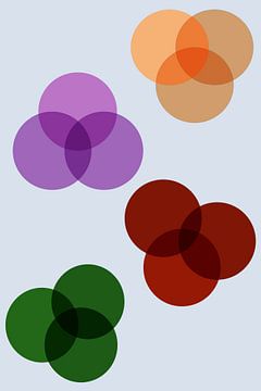 abstract kunstwerk met gekleurde bollen in elkaar verweven