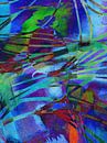 Modernes, abstraktes digitales Kunstwerk in Blau, Rot, Grün, Violett von Art By Dominic Miniaturansicht