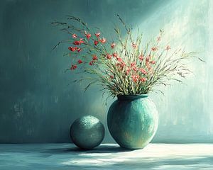 Blumenvase | Serenity in Türkis Harmony