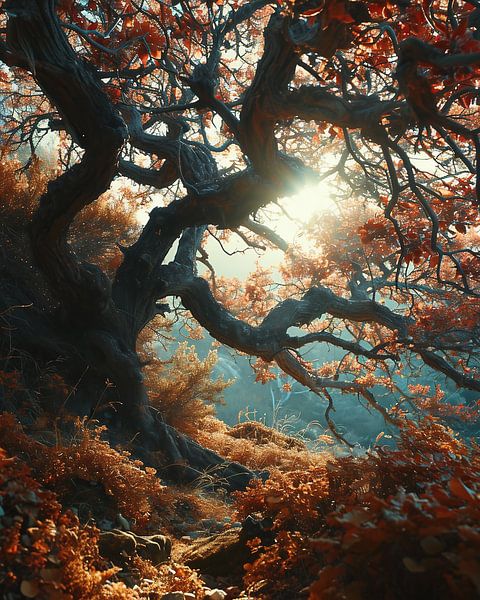 Herfstwandeling van fernlichtsicht