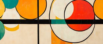 Kleurenspel van cirkels en lijnen van Poster Art Shop