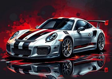 La Porsche 911 GT3 RS à bandes blanches et noires fait tache sur MIROKKU