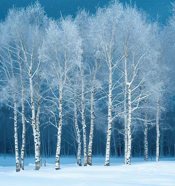 Sprookjesbos in de winter van fernlichtsicht