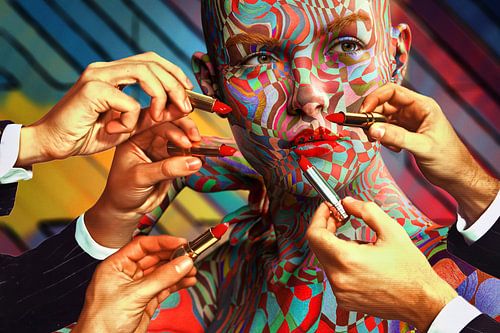 Schoonheid met Lipstick in Abstract