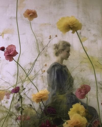 Poëtisch portret in pastelkleuren