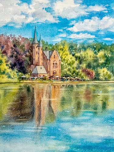 Das Schloss Minnewater im sommerlichen Brügge