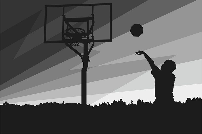 Grauer Sonnenuntergang Basketball Popart von Rizky Dwi Aprianda
