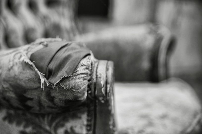 Versleten fauteuil van shoott photography
