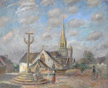 Calvarieberg en de kerk van Nizon, Pierre Auguste Renoir