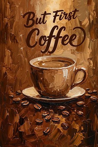 Moments Mokka – « But First Coffee » à l'huile