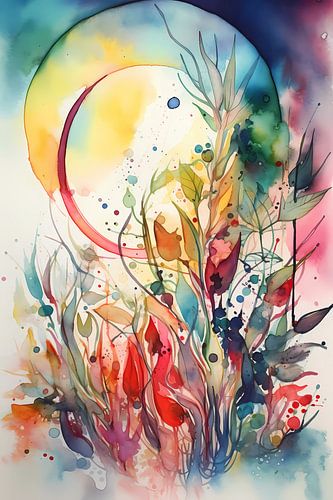 aquarel abstracte planten
