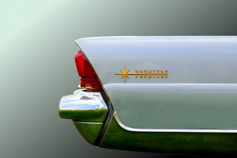 Rear end of the 1956 Lincoln Premiere - Luxurious vintage automotive art by Peter Kraaibeek Fine Art
