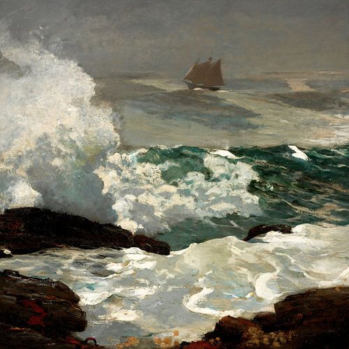 Winslow Homer-Op een Lee Shore