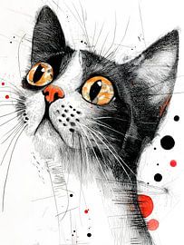 Tekening van een kat – dierentekening 17 #kat