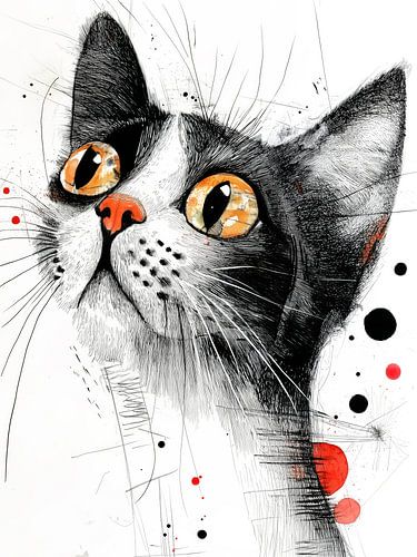 Dessin d'un chat - Art animalier 17 #chat sur JBJart Justyna Jaszke