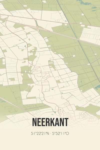 Alte Karte von Neerkant (Nordbrabant) von Ortsdrucke