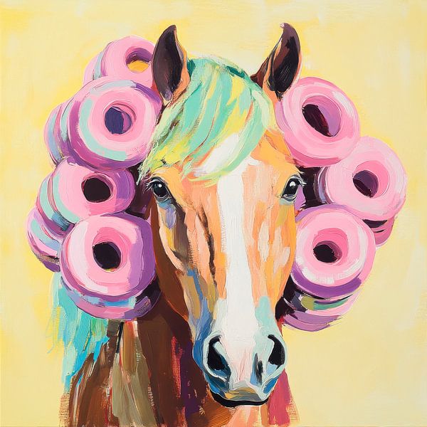 Pferd mit Donut-Frisur von Poster Art Shop