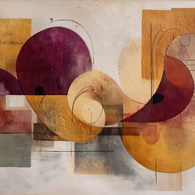 Peinture abstraite - Ocre violet puissant et moderne sur Joriali Art abstrait