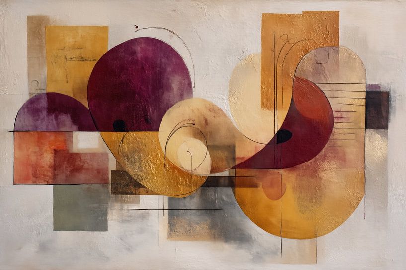 Abstrakte Malerei - Ocker lila Kraftvoll und modern von Joriali Abstrakte Kunst