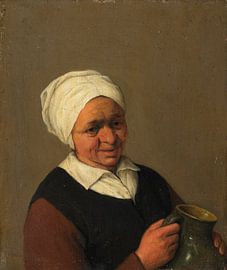 Bust of an Old Peasant Woman Holding a Jug, Adriaen van Ostade