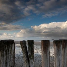 Wellenbrecher an der Küste von Zeeland. von Cees van Gastel