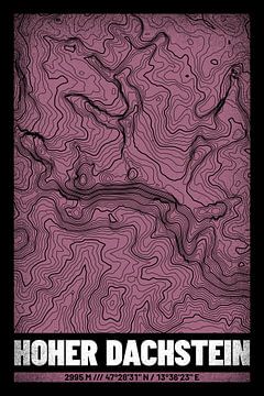 Hoher Dachstein | Topographie de la carte (Grunge) sur ViaMapia